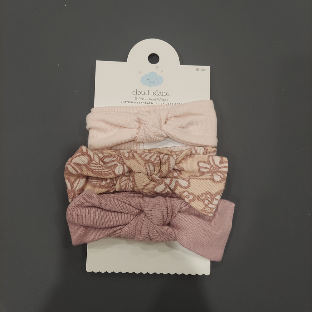 NWT Cloud Island Pink and Mauve Hairband Set